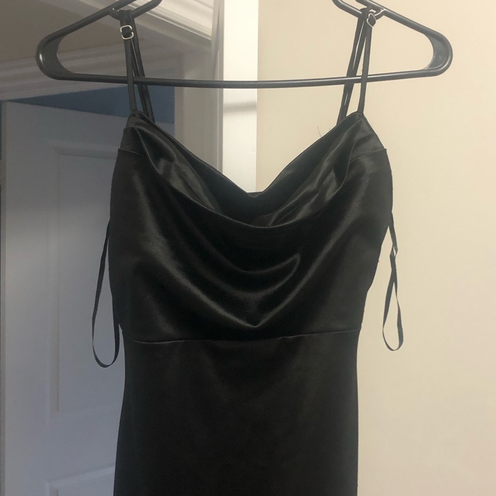 Forever 21 Black Satin Maxi Dress